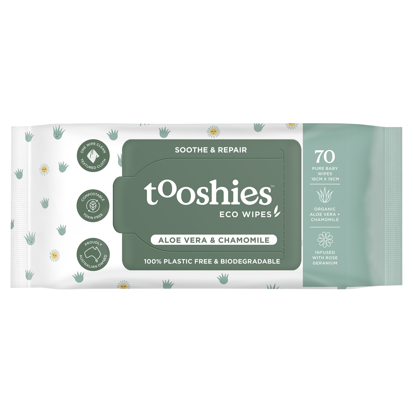 Tooshies ECO Wipes Aloe Vera & Chamomile 70pk