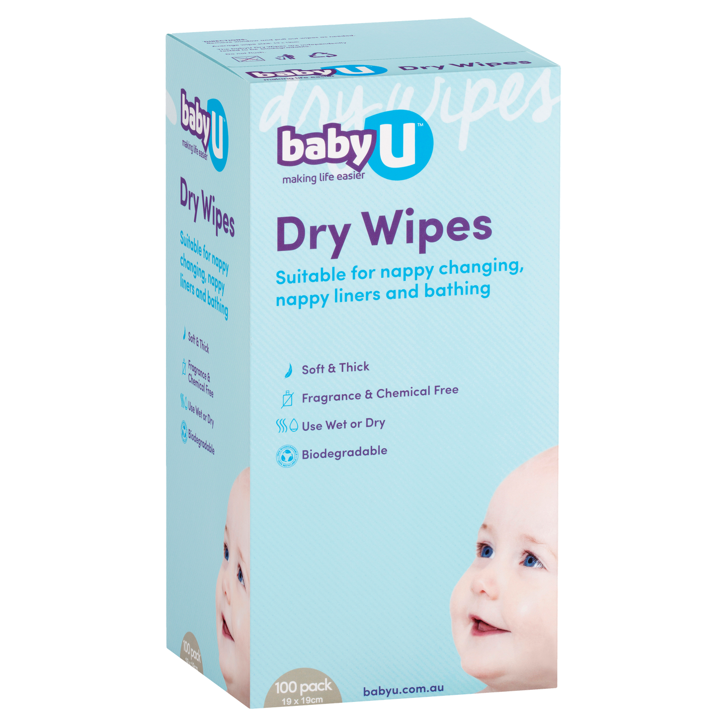 Baby U Dry Wipes 100pk