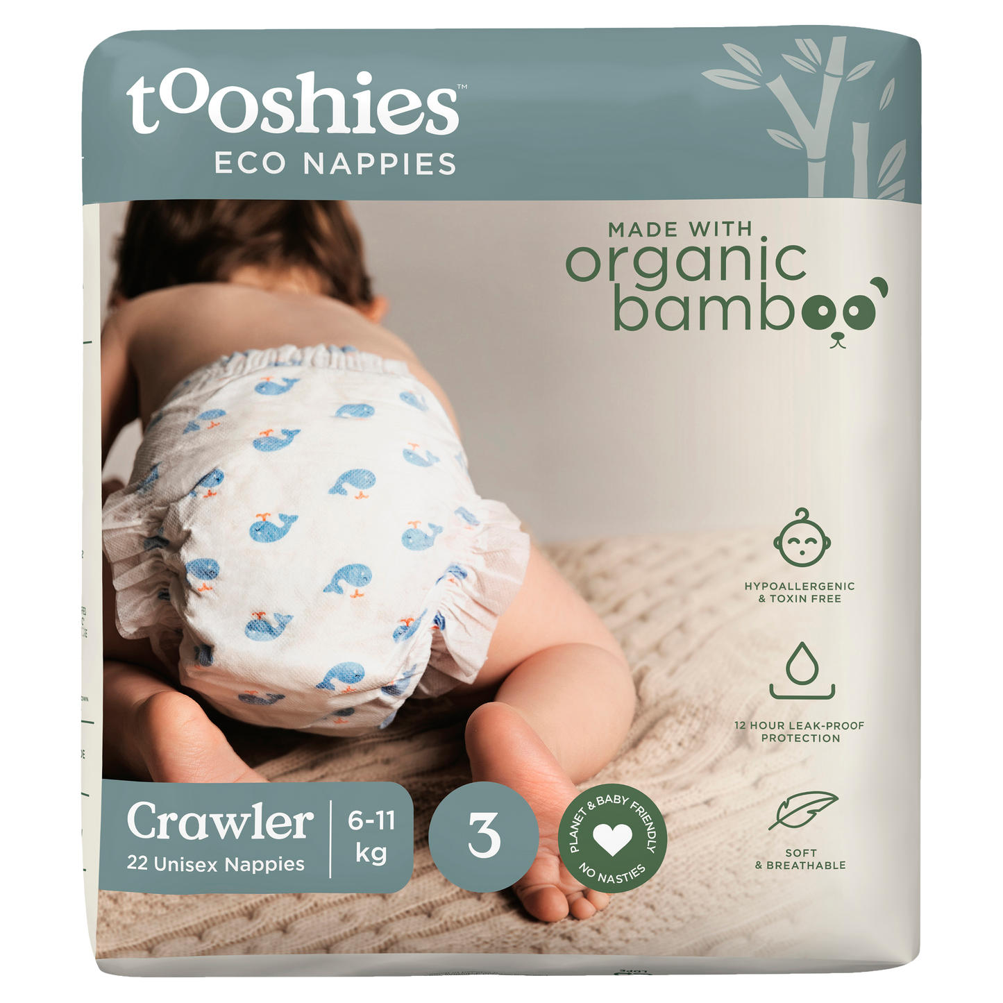 Tooshies ECO Nappies Size 3 Crawler 6-11kg 44pk