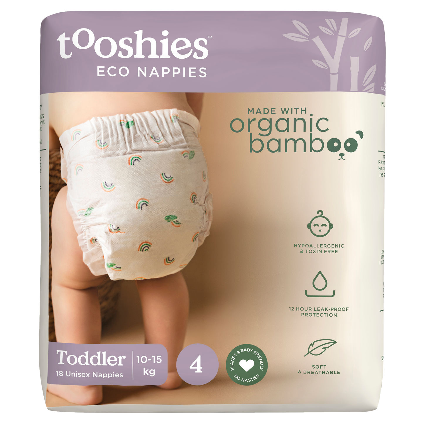 Tooshies ECO Nappies Size 4 Toddler 10-15kg 36pk