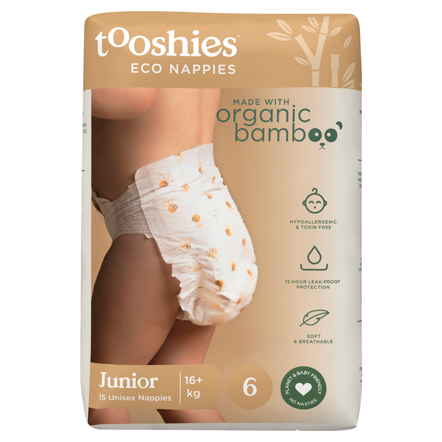 Tooshies ECO Nappies Size 6 Junior 16kg+ 30pk