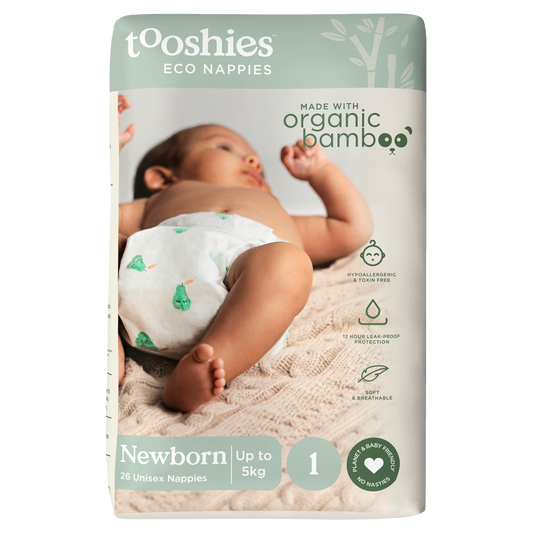 Tooshies ECO Nappies Size 1 Newborn 3-5kg 52pk