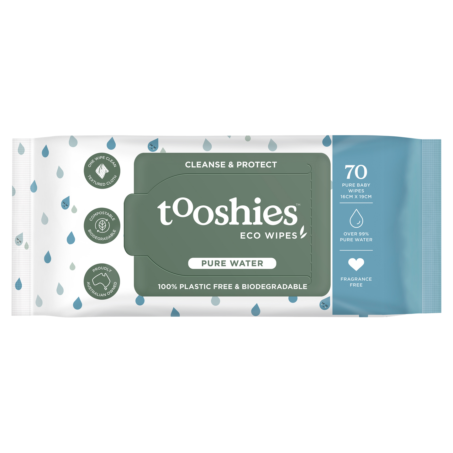 Tooshies ECO Pure Water Baby Wipes 70pk